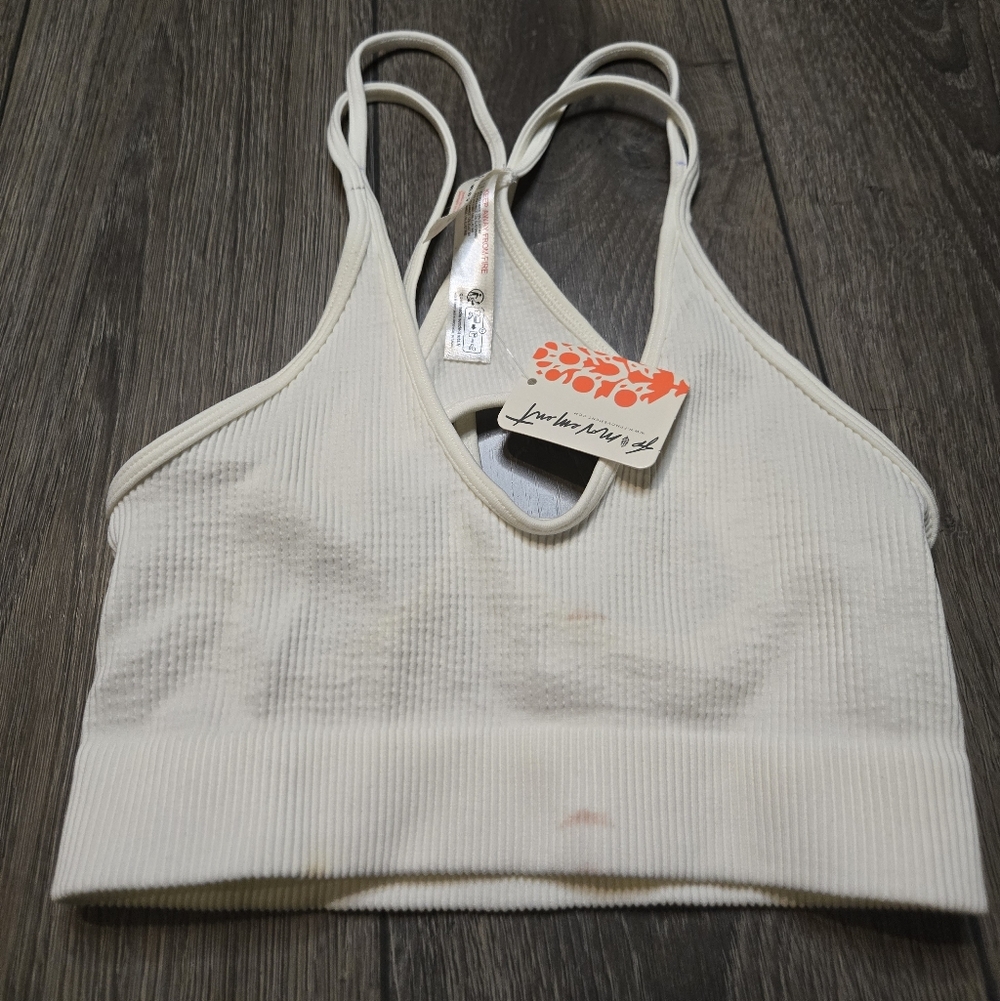 FP Movement by Free People Ribbed Cream Bralette